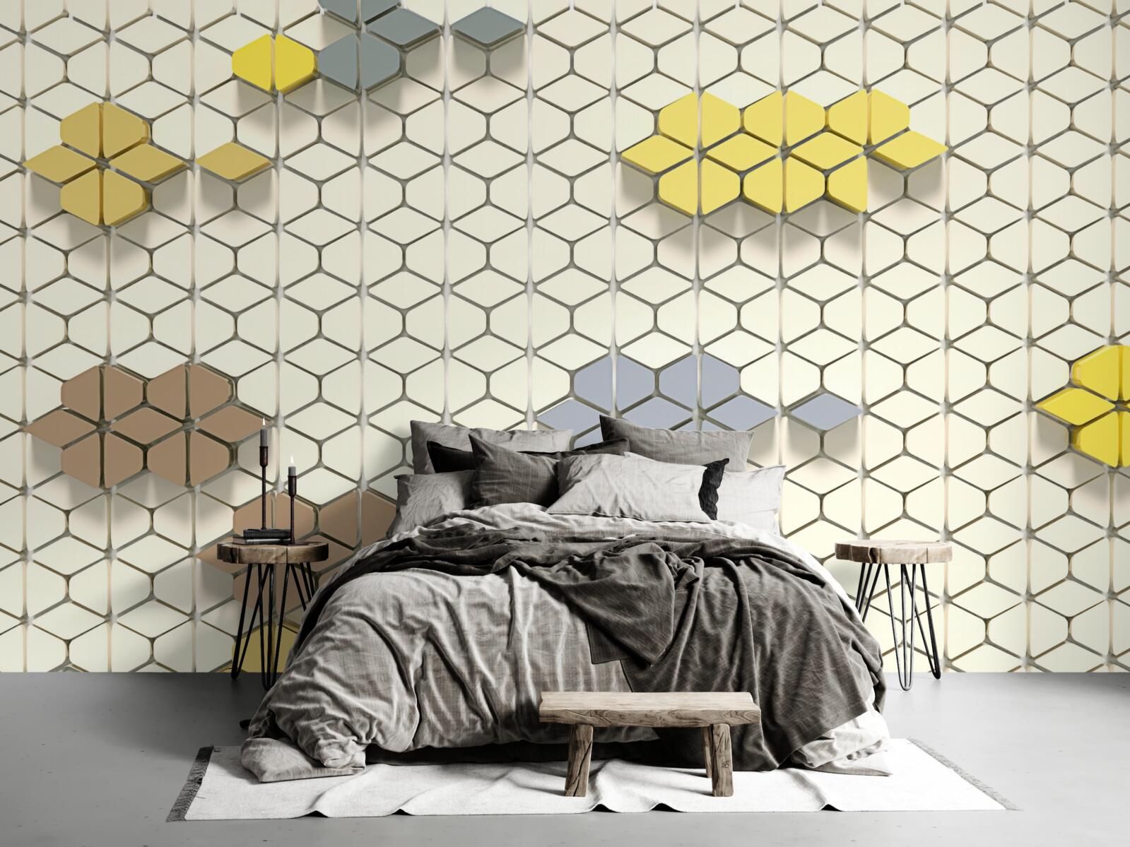 Фотошпалери яскрава клітинка з різнокольоровими елементами