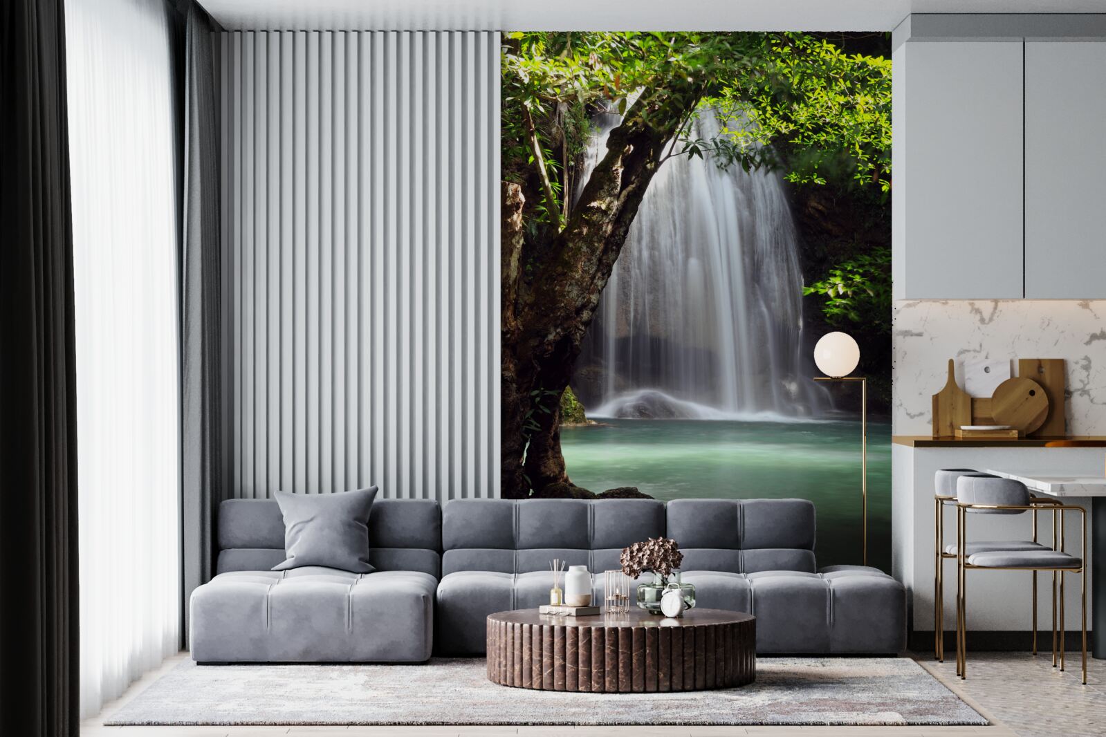 Фотошпалери ераван, водоспад у лісовому масиві Таїланду, розташований у канчанабурі