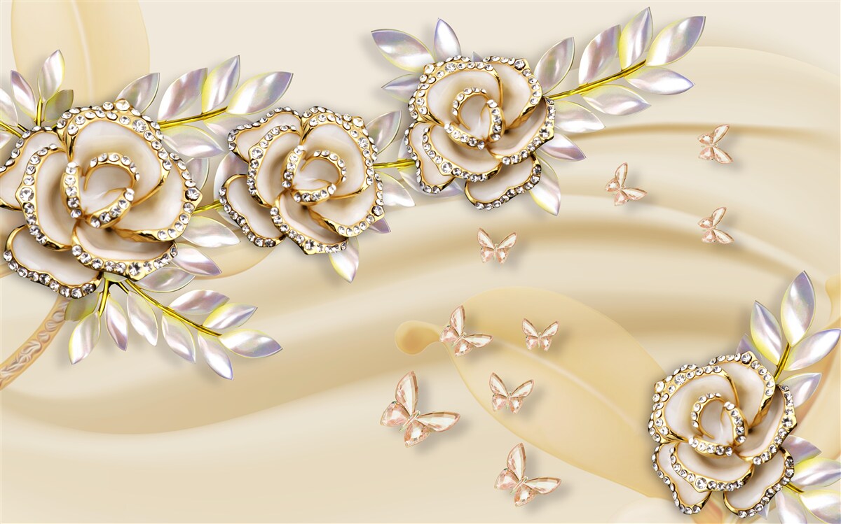 Фотошпалери золотиста квіткова гілка