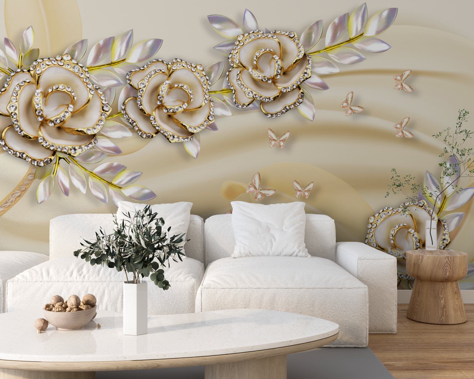 Фотошпалери золотиста квіткова гілка