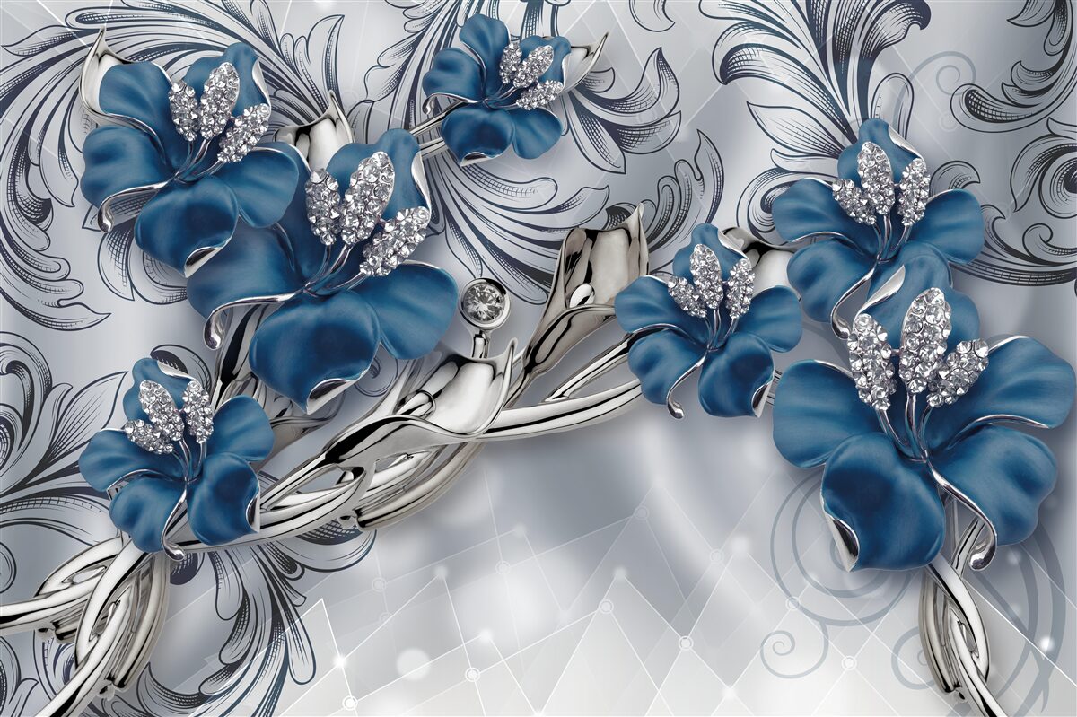 Фотошпалери два синіх бутона.