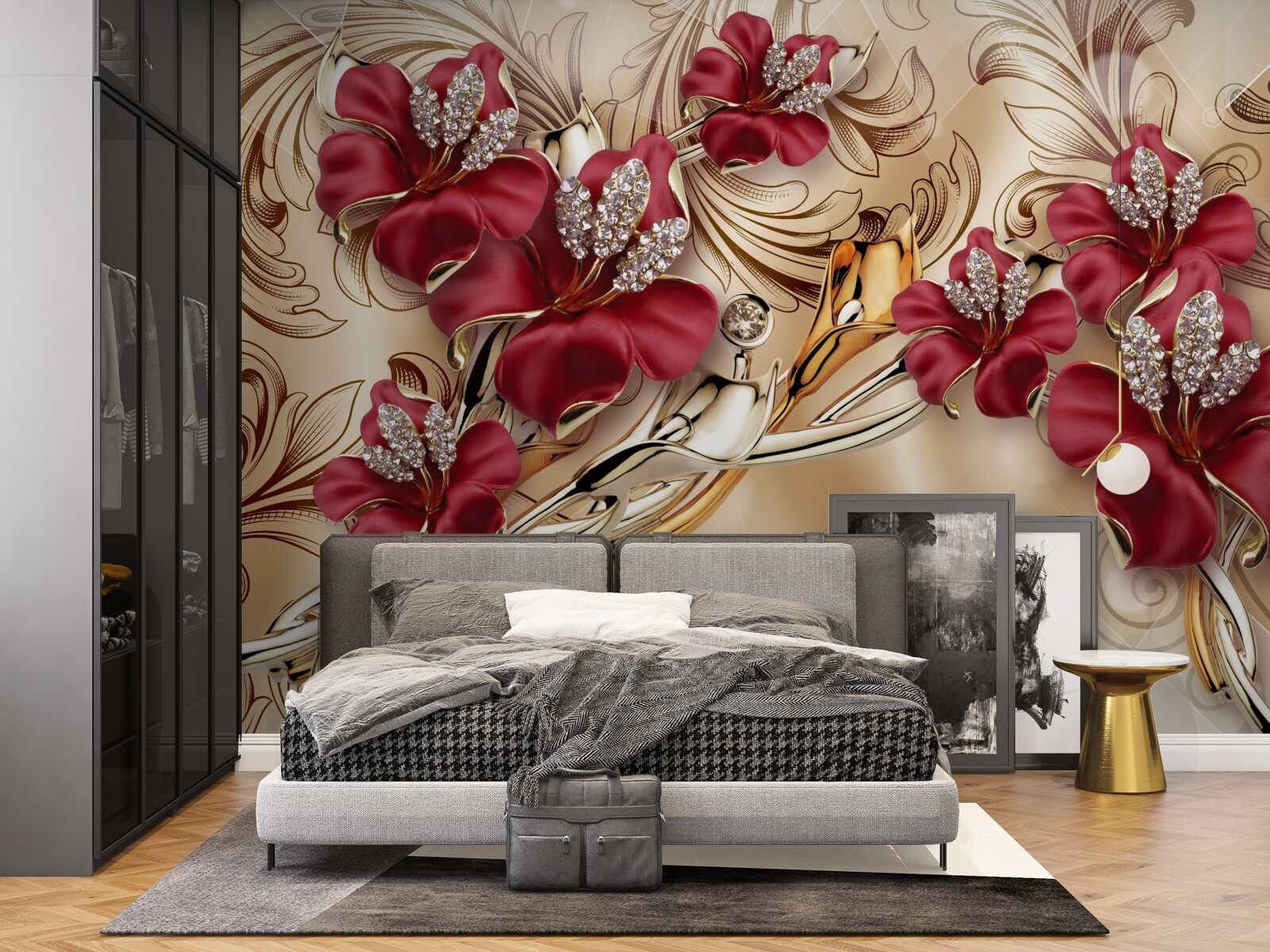 Фотошпалери бордові лілії королівського розміру