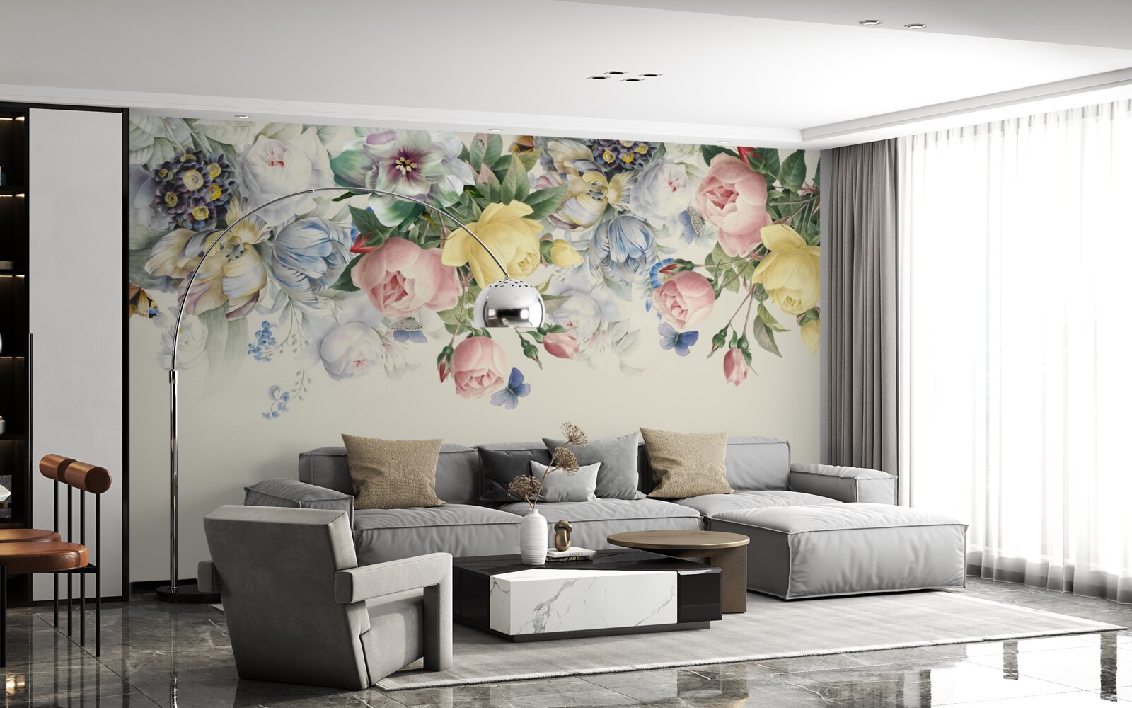 Фотошпалери набір рожевих квітів