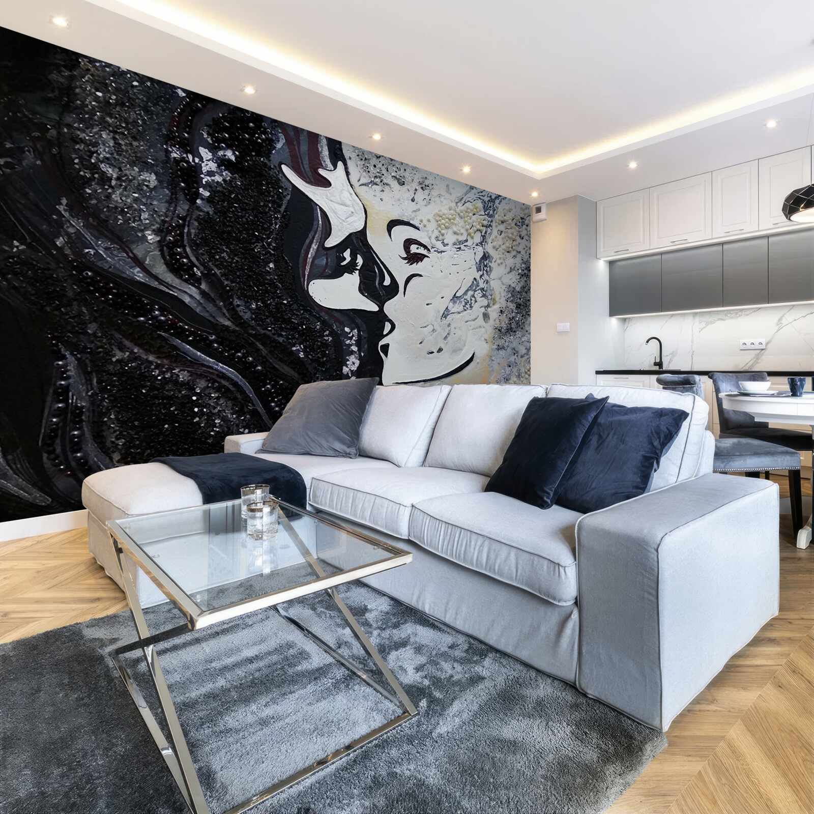 Фотошпалери поцілунок пристрасті на стіні