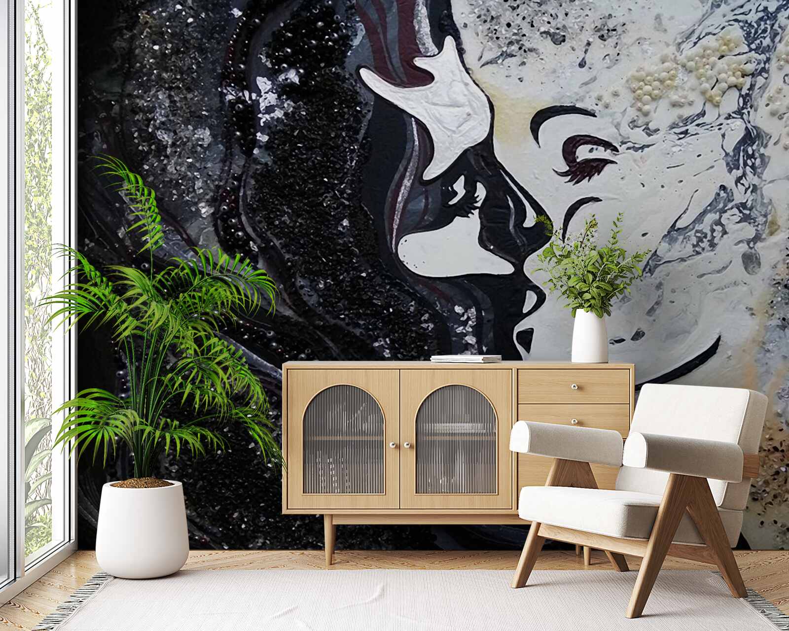 Фотошпалери поцілунок пристрасті на стіні