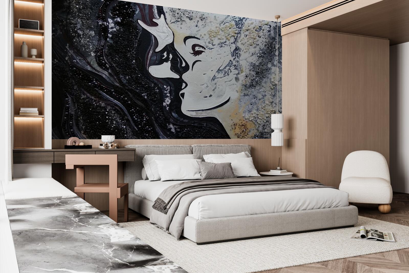 Фотошпалери поцілунок пристрасті на стіні