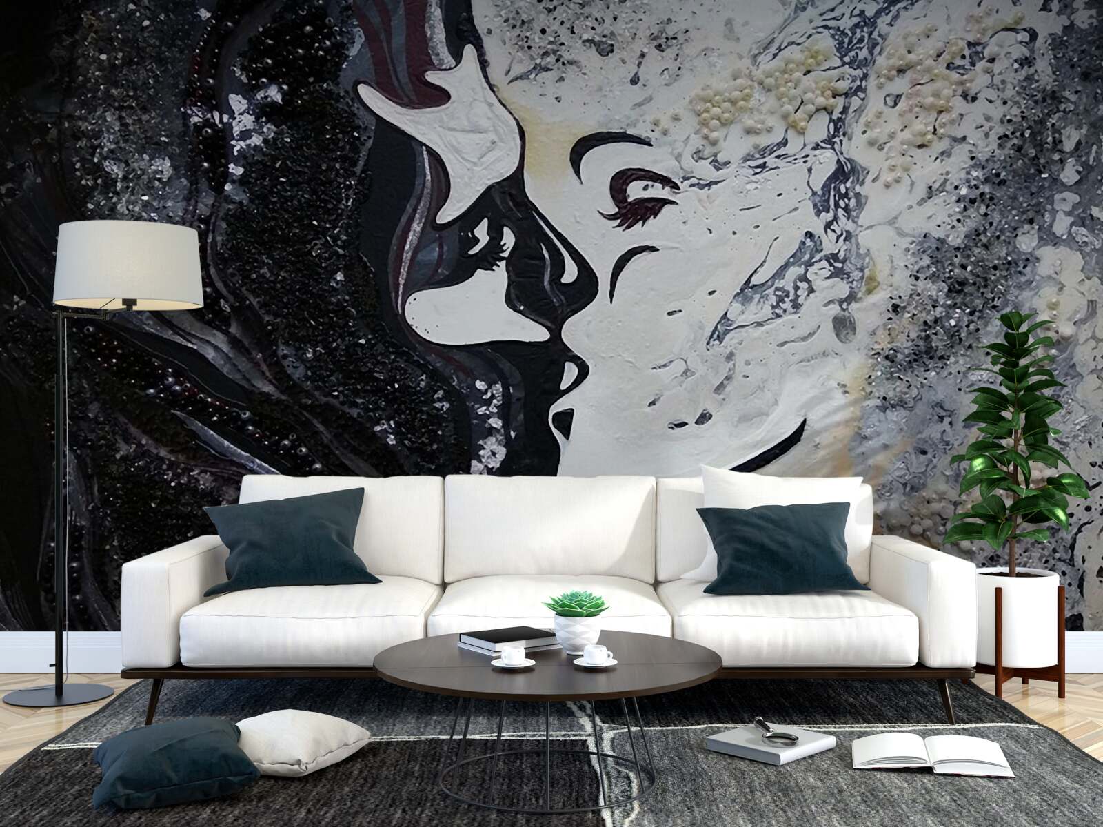 Фотошпалери поцілунок пристрасті на стіні