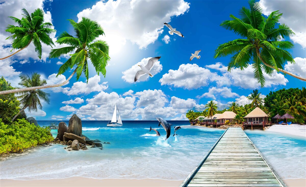 Фотошпалери шматочок неба на стіні