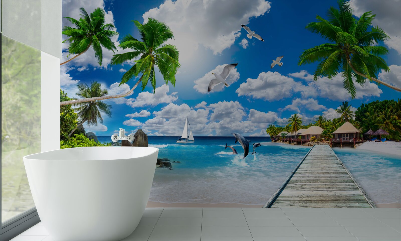 Фотошпалери шматочок неба на стіні