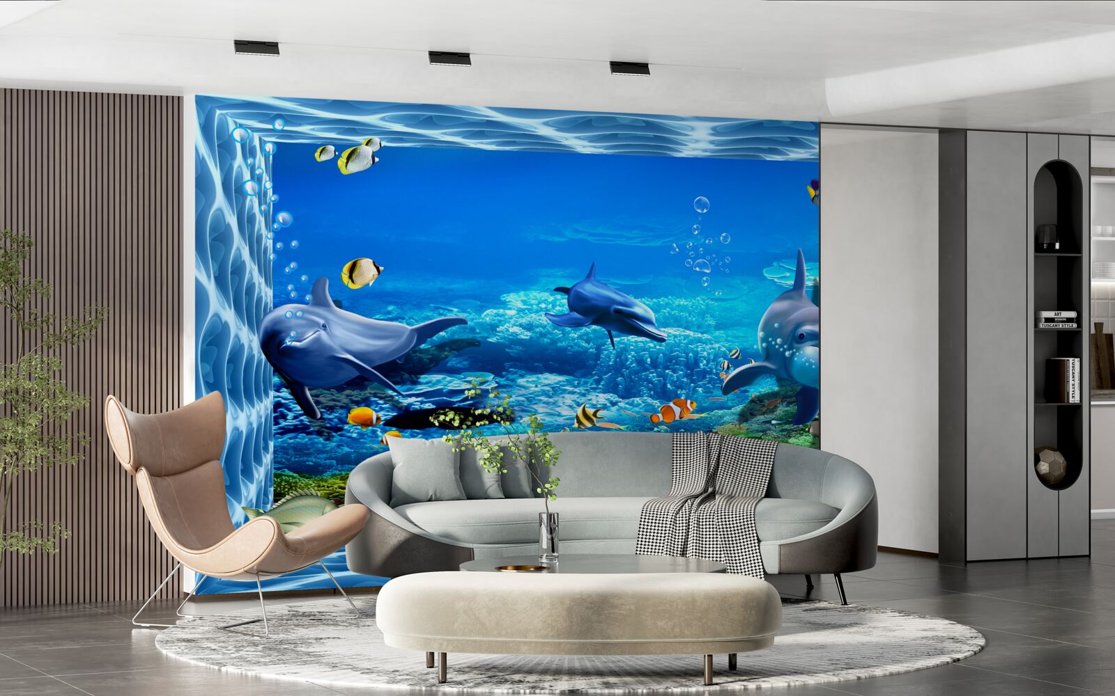 Фотошпалери дельфіни у водному зоопарку