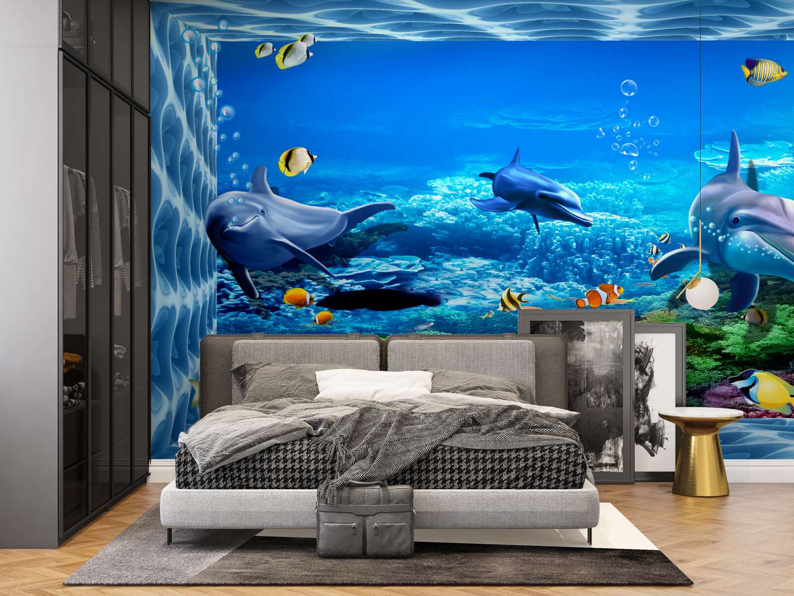 Фотошпалери дельфіни у водному зоопарку