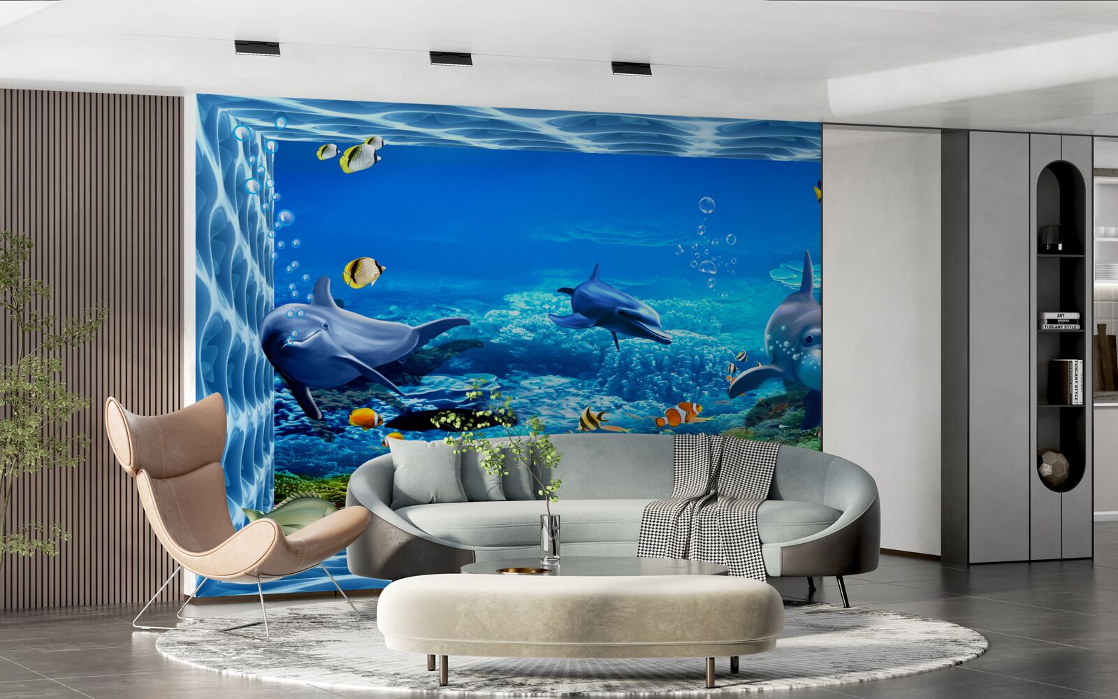 Фотошпалери дельфіни у водному зоопарку