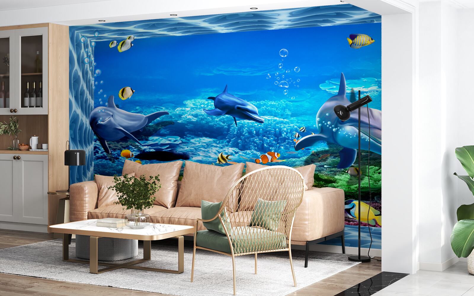 Фотошпалери дельфіни у водному зоопарку