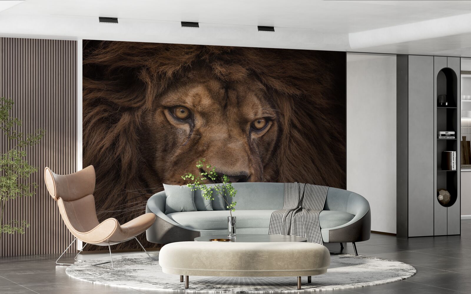 Фотошпалери Стіна і лев