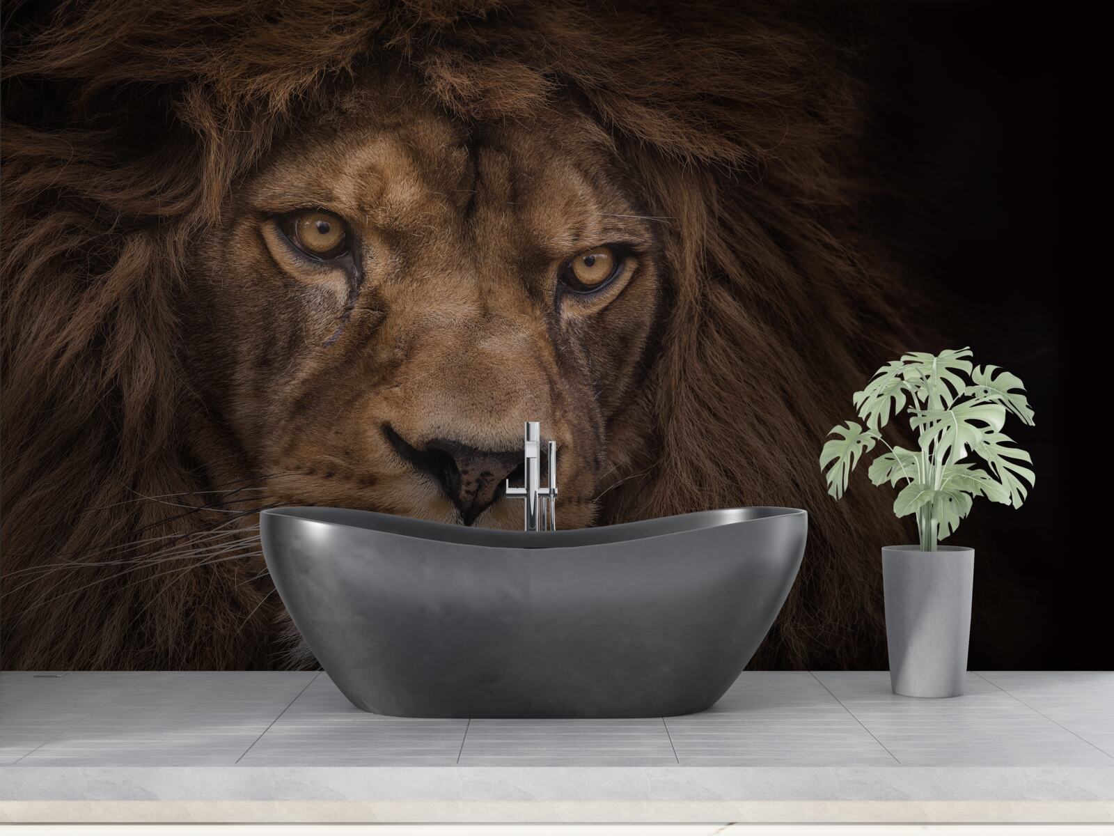 Фотошпалери Стіна і лев