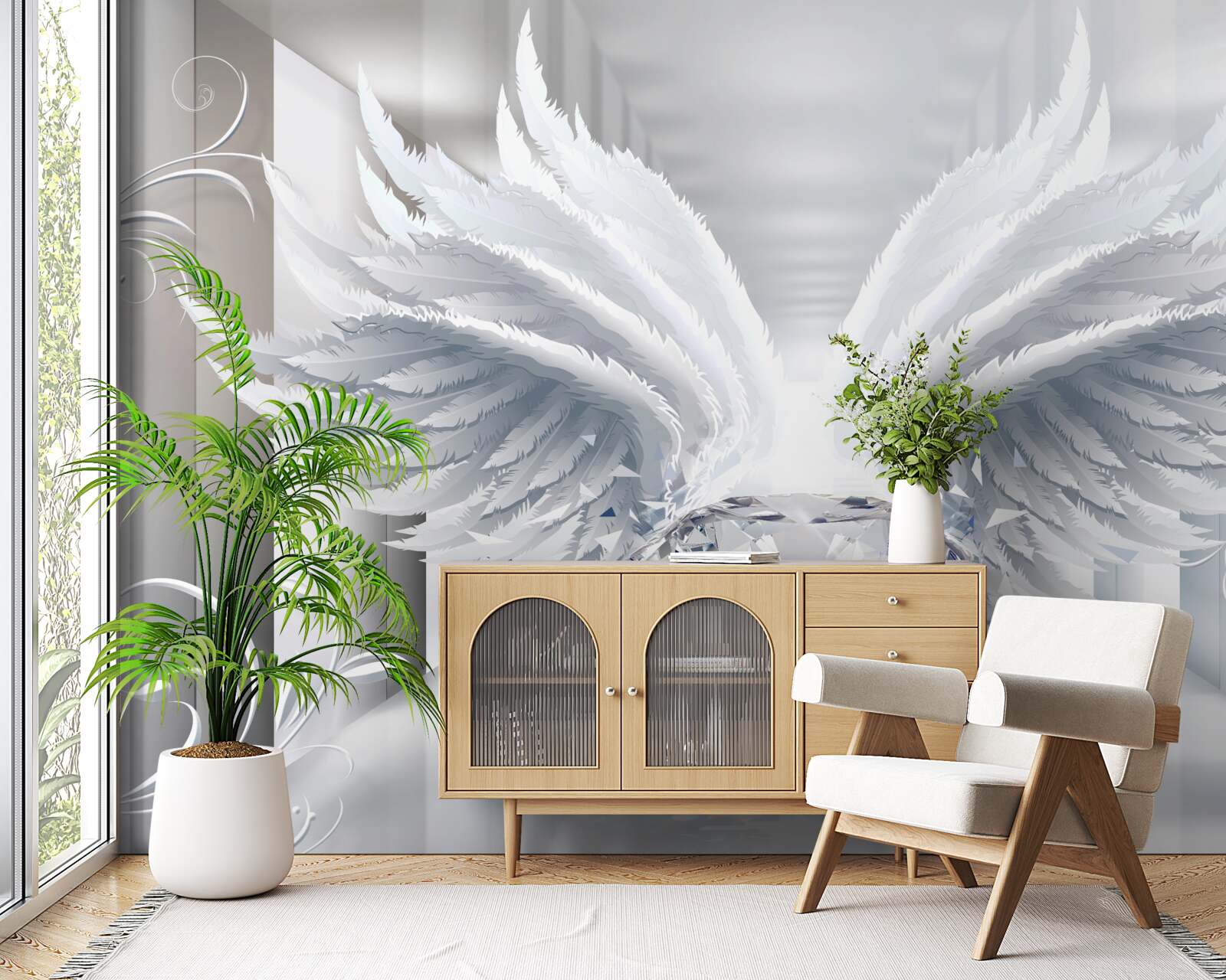 Фотошпалери Стіна, ручка та білий колір