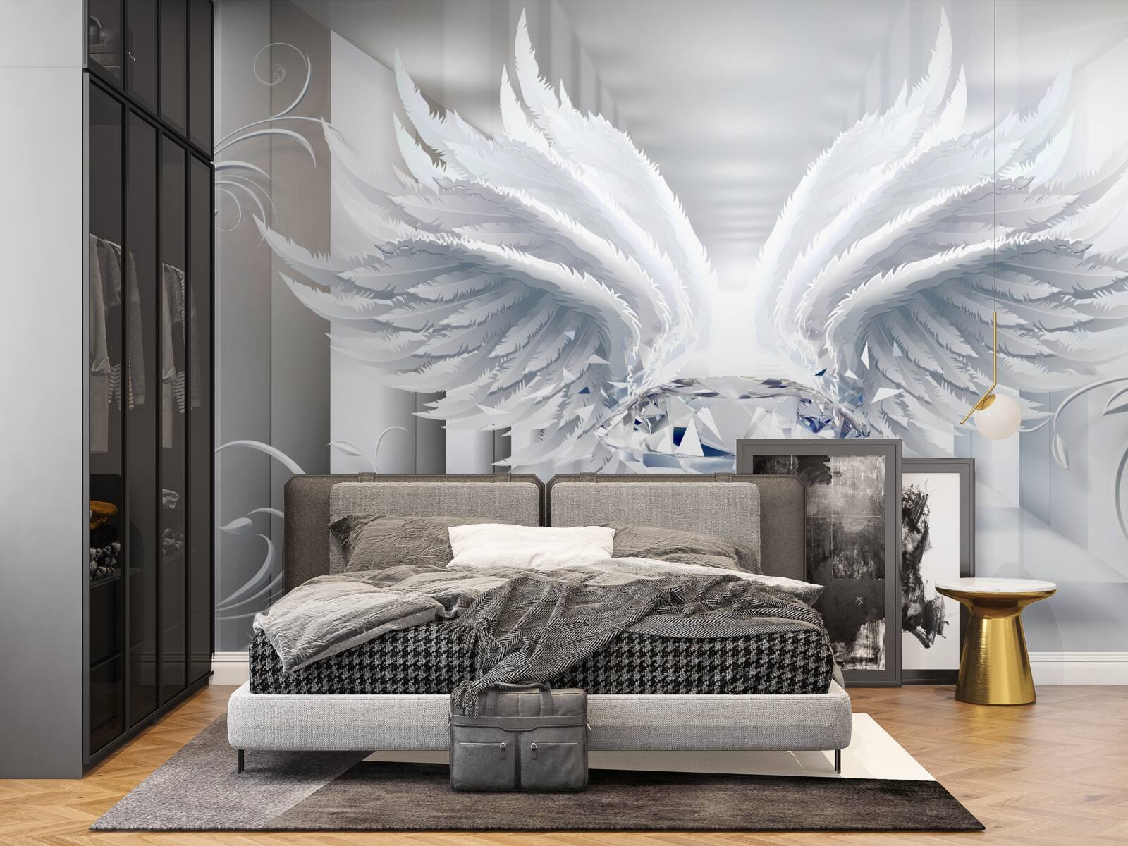 Фотошпалери Стіна, ручка та білий колір