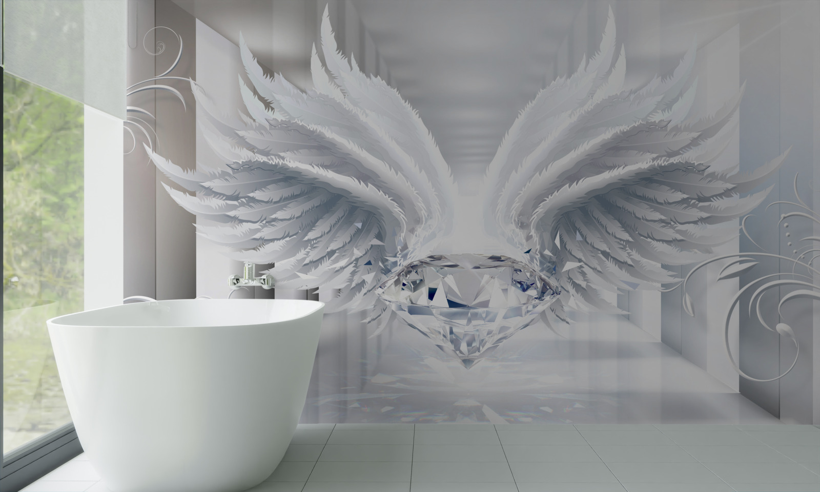 Фотошпалери Стіна, ручка та білий колір