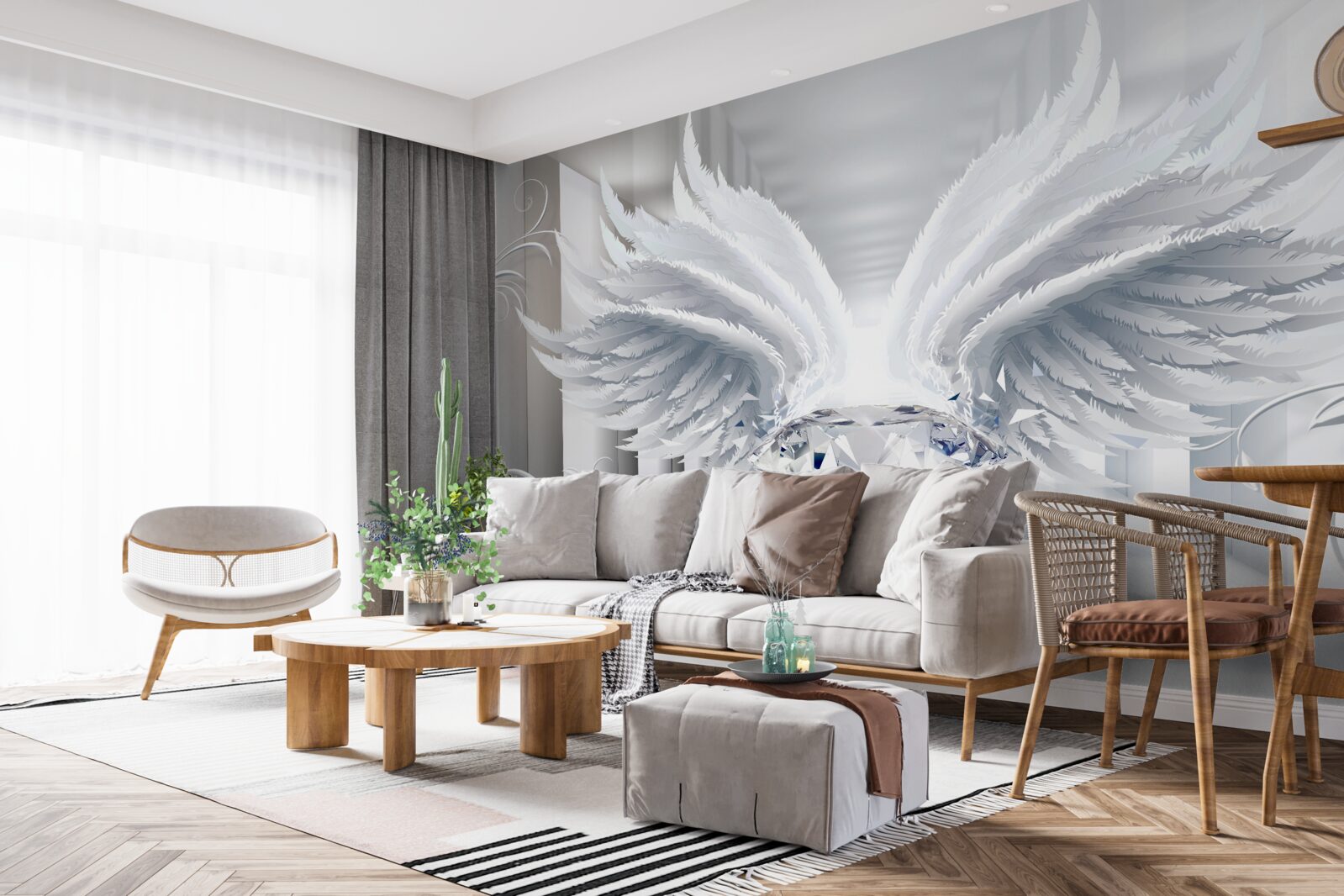 Фотошпалери Стіна, ручка та білий колір