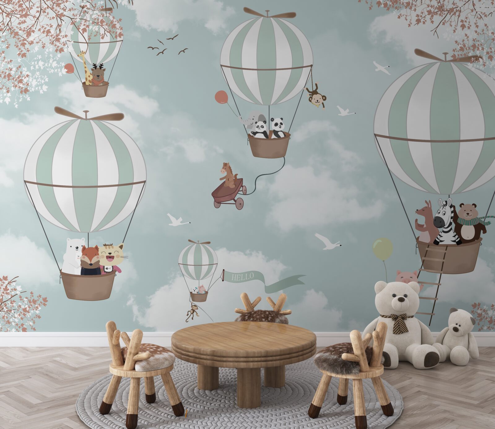 Фотошпалери продукт, ілюстрація та повітряна кулька