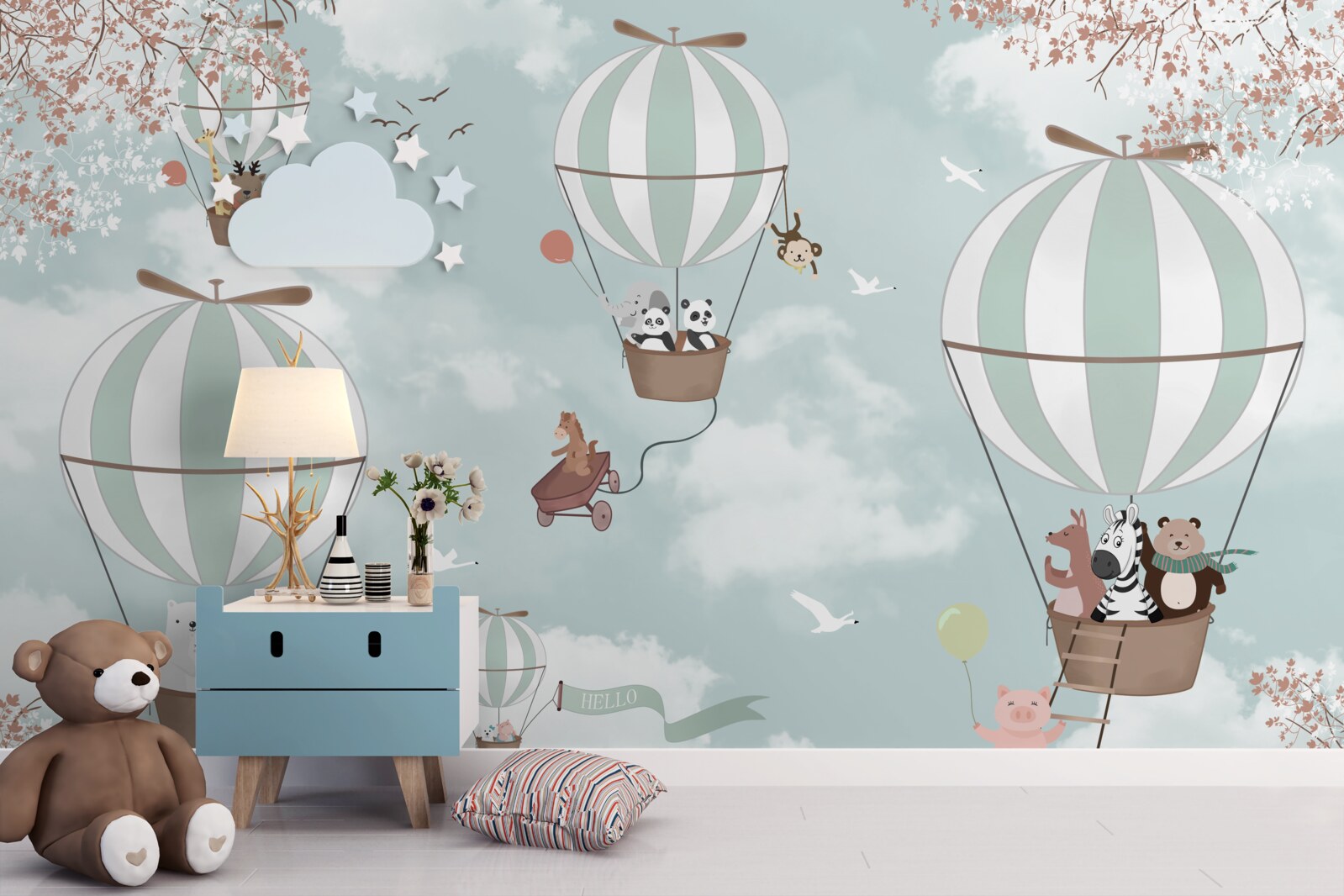 Фотошпалери продукт, ілюстрація та повітряна кулька