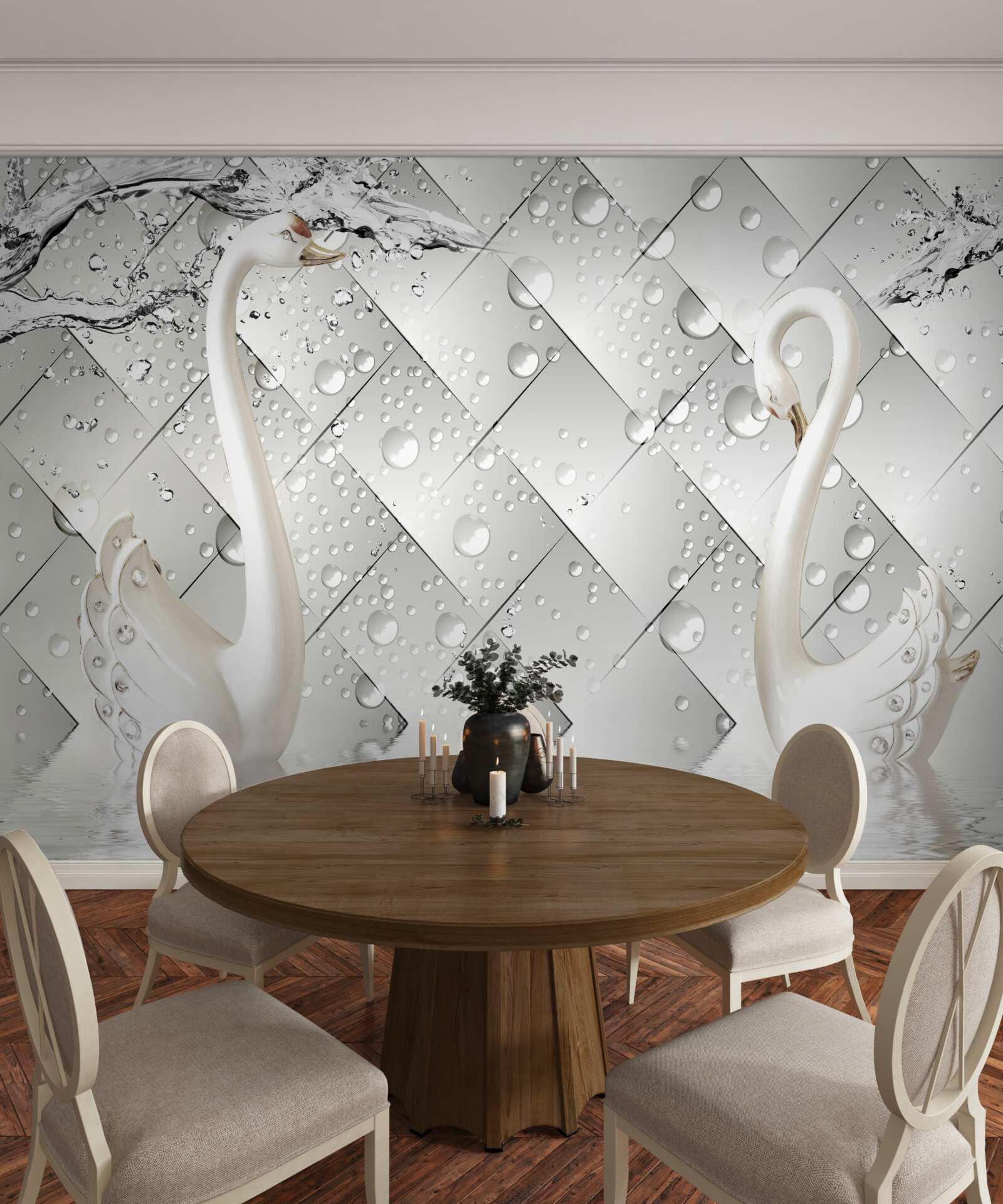 Фотошпалери біла стіна та шпалери