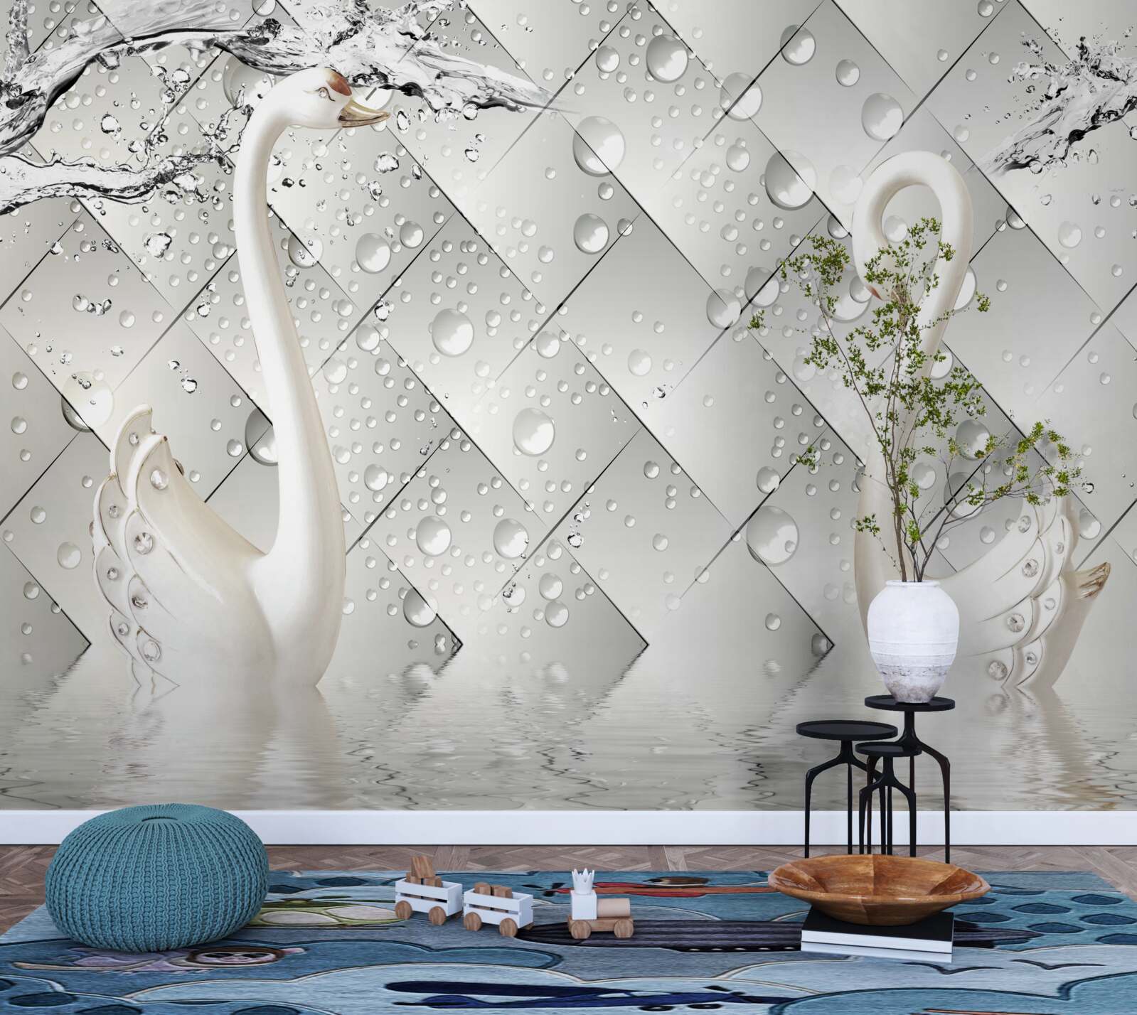 Фотошпалери біла стіна та шпалери