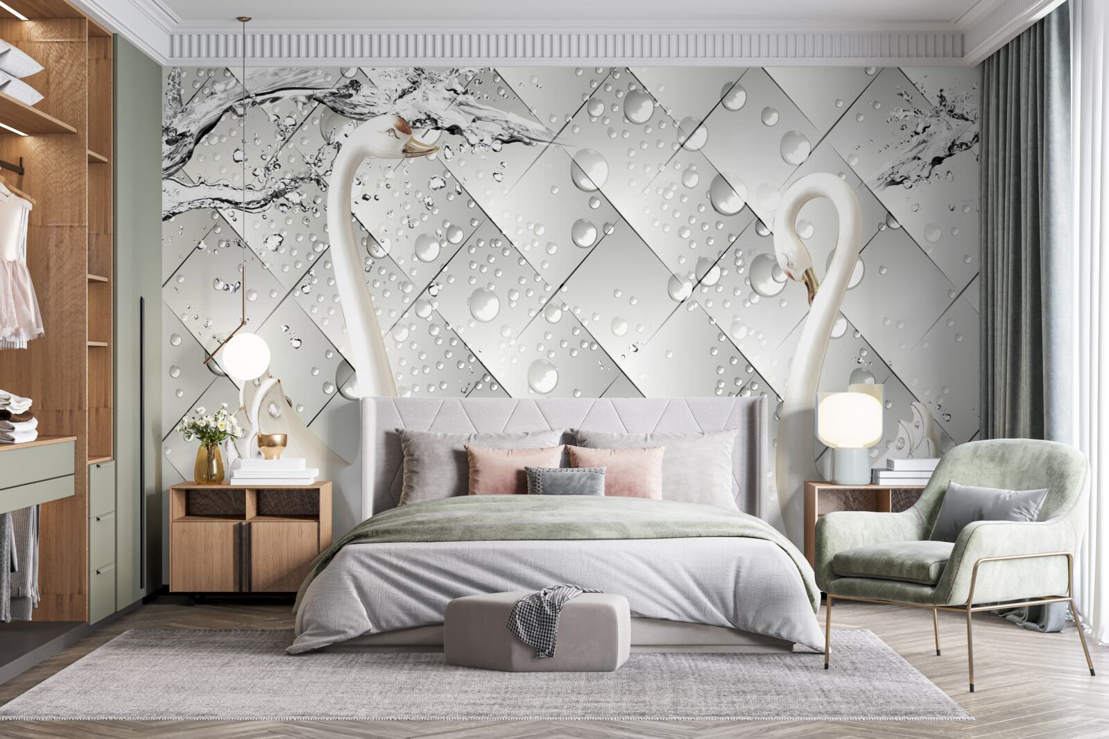 Фотошпалери біла стіна та шпалери