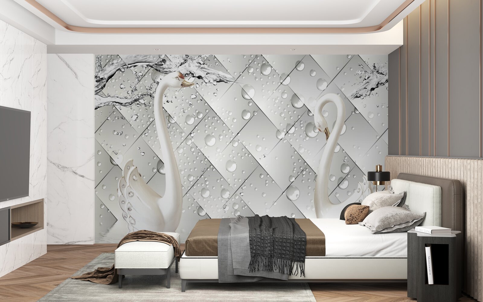 Фотошпалери біла стіна та шпалери