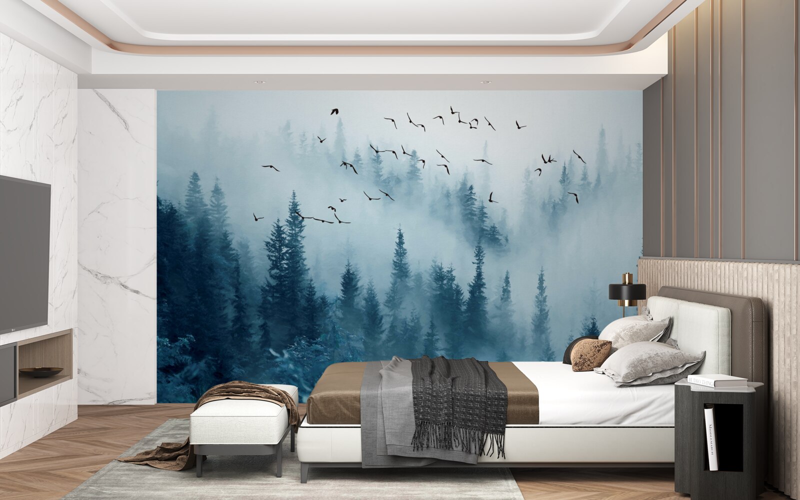 Фотошпалери mglisty las