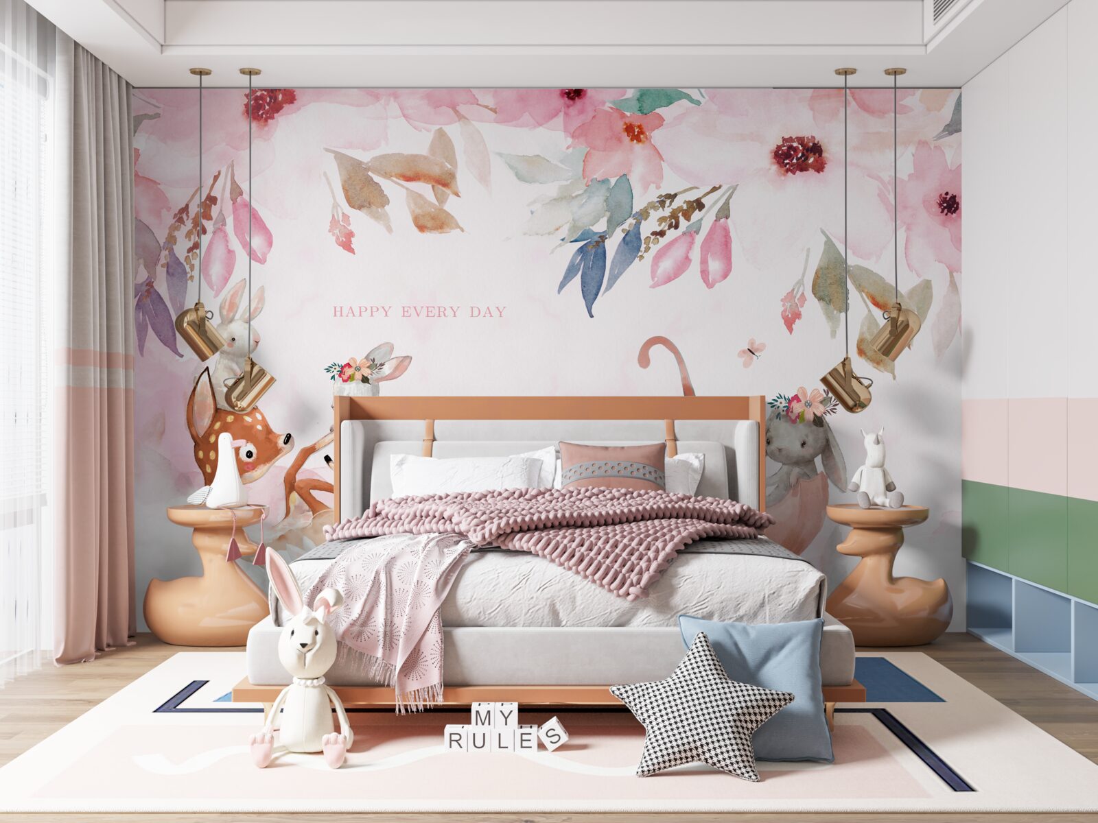 Фотошпалери фауна на рожевому тлі