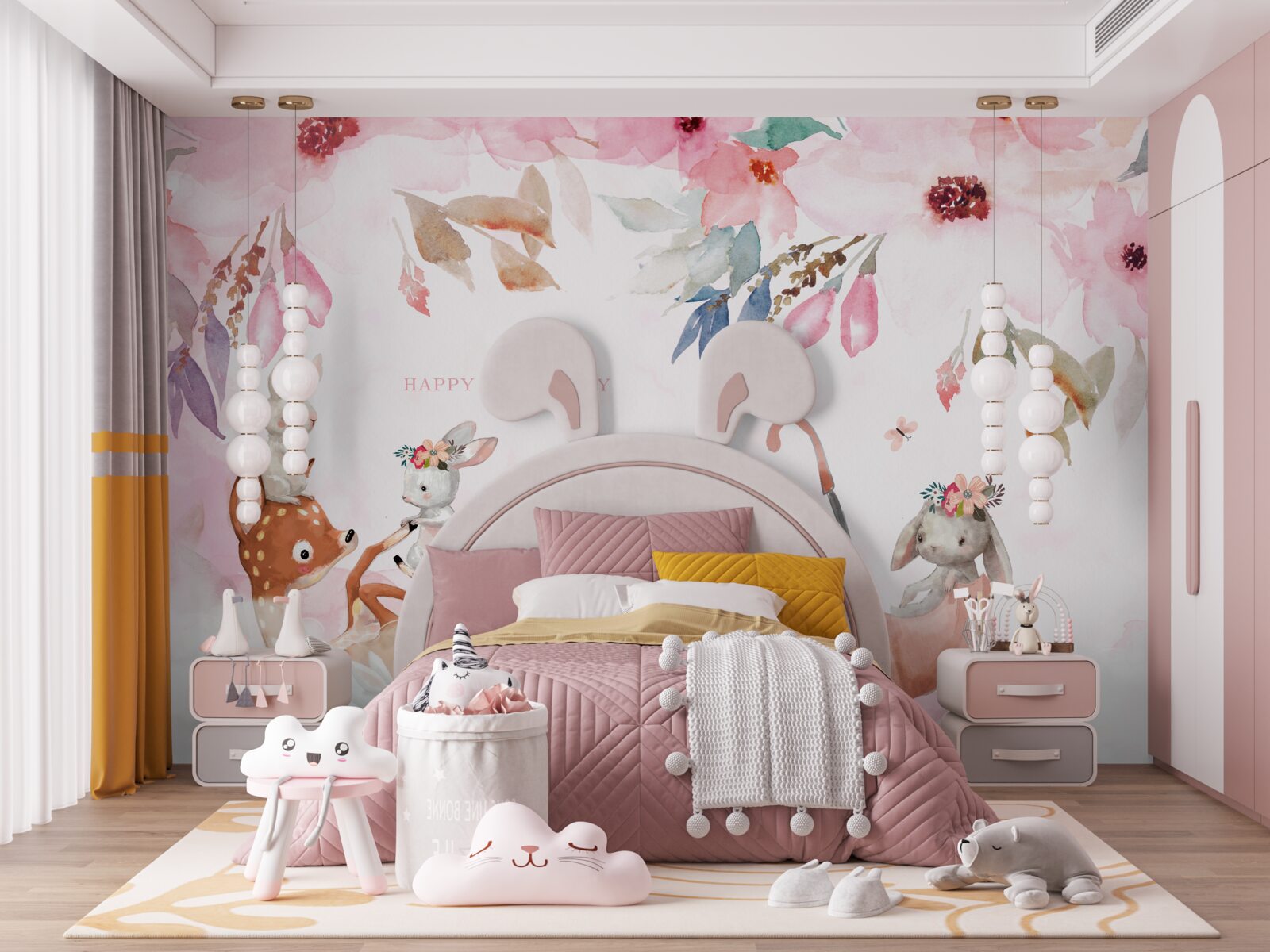 Фотошпалери фауна на рожевому тлі