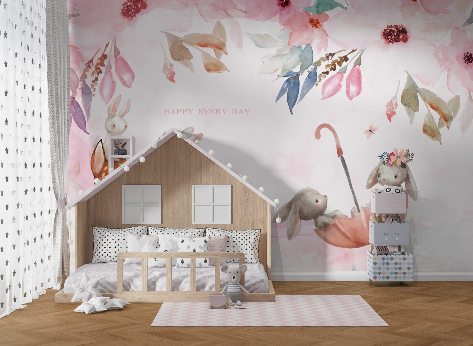 Фотошпалери фауна на рожевому тлі