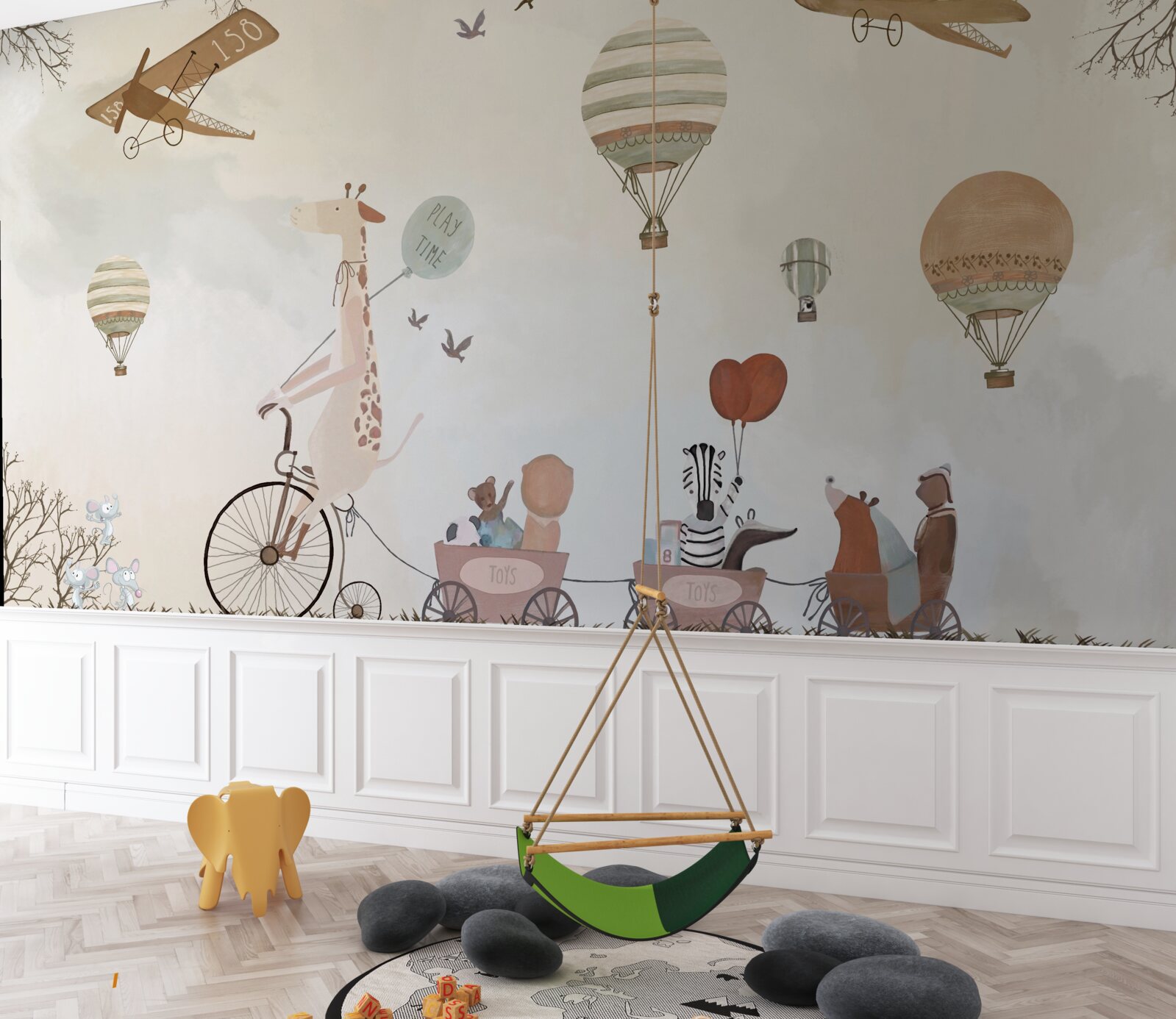 Фотошпалери Жираф-велосипедист