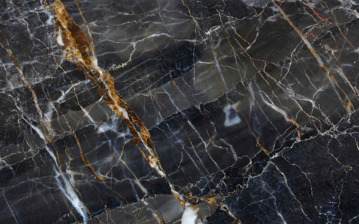 Фотошпалери чорний і золотий фарбований мармур