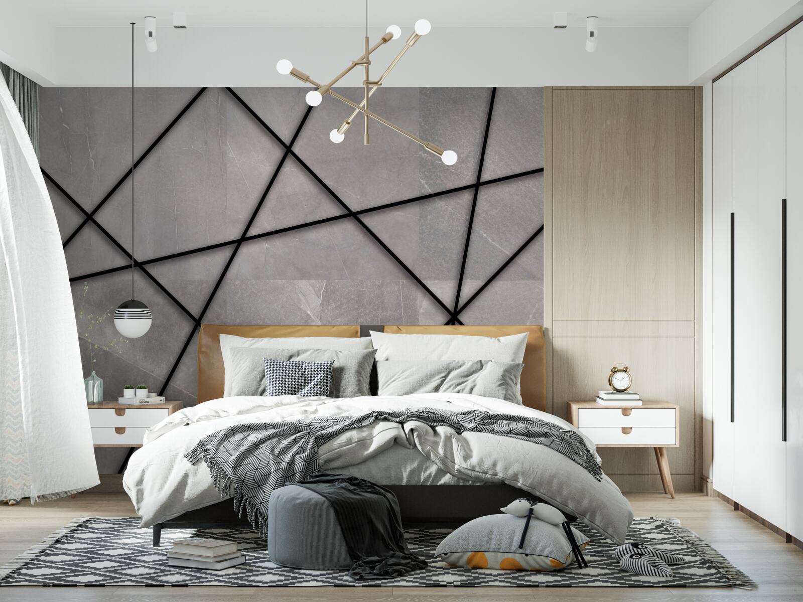 Фотошпалери смужки з мармуровим візерунком