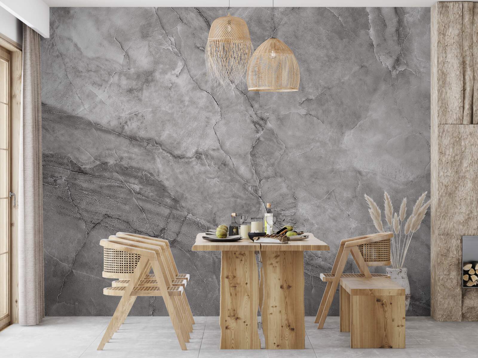 Фотошпалери сірий мармур