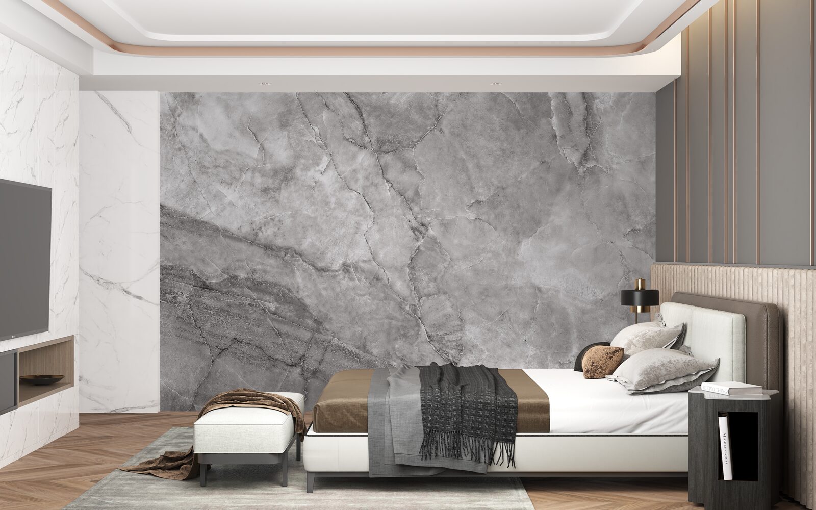 Фотошпалери сірий мармур