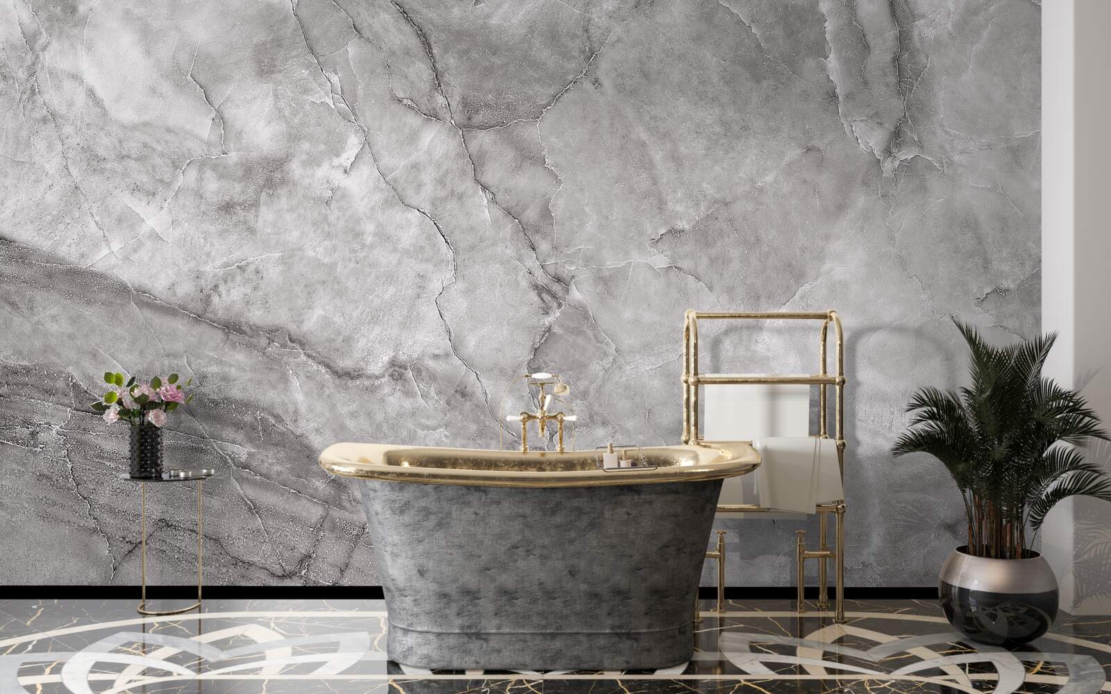 Фотошпалери сірий мармур