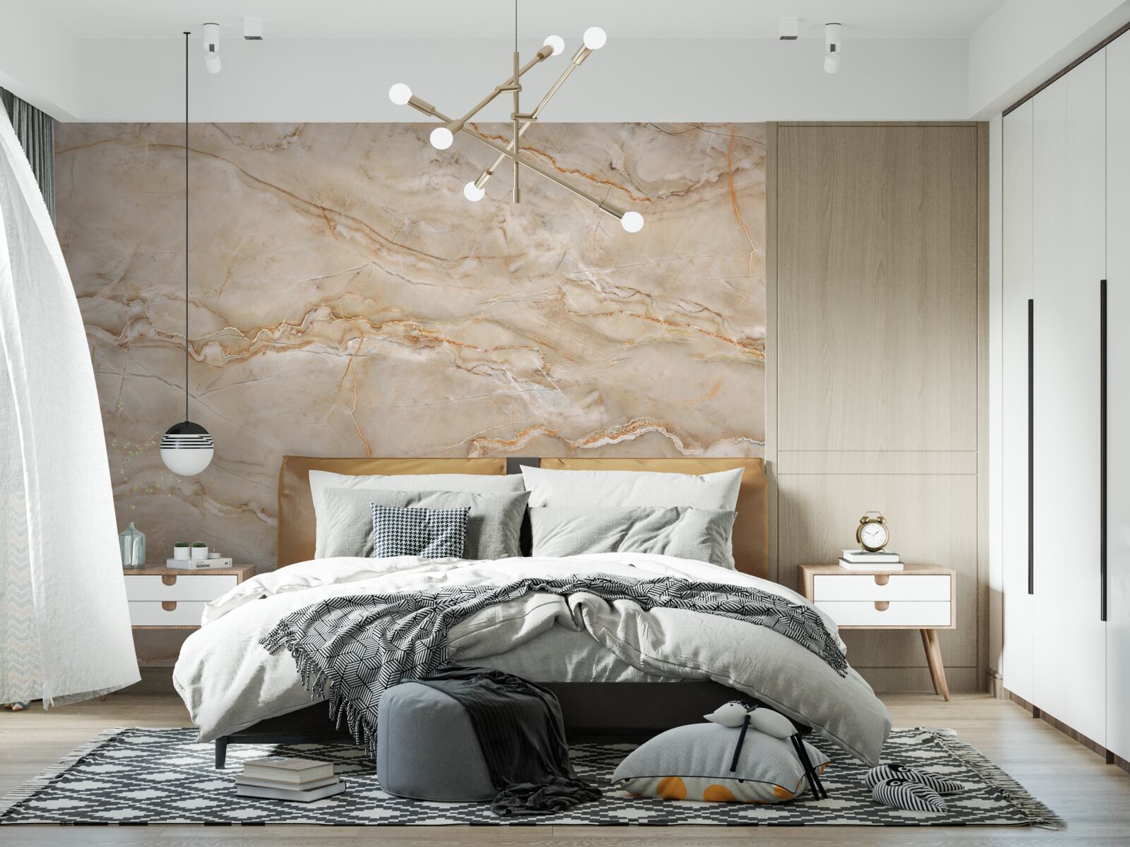 Фотошпалери рожевий мармур