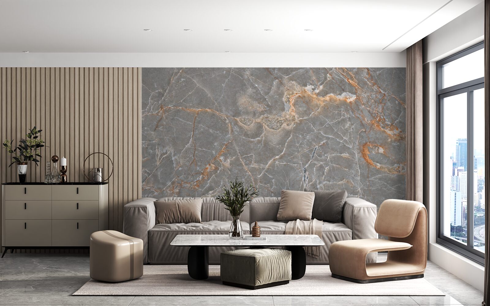 Фотошпалери золотий і срібний мармур