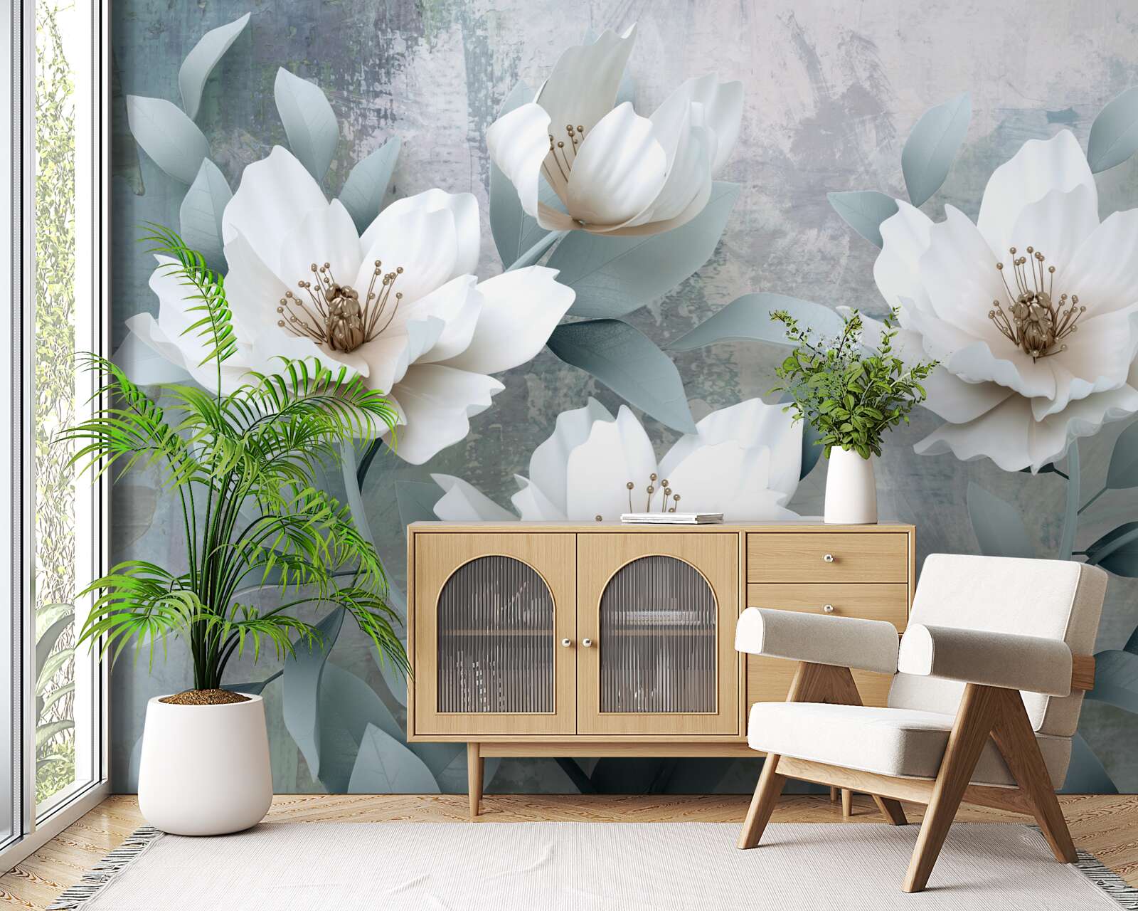 Фотошпалери Білосніжні півонії