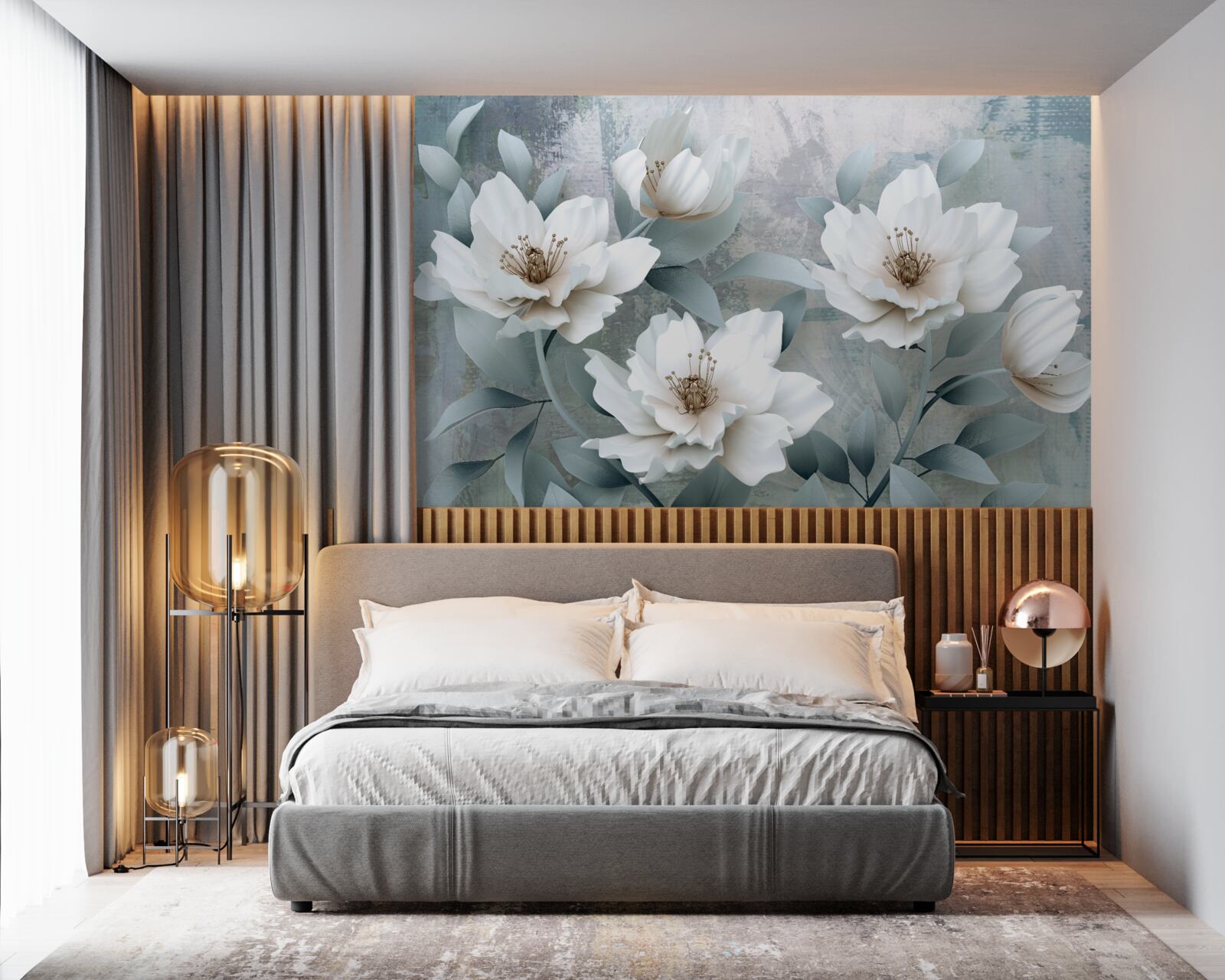 Фотошпалери Білосніжні півонії