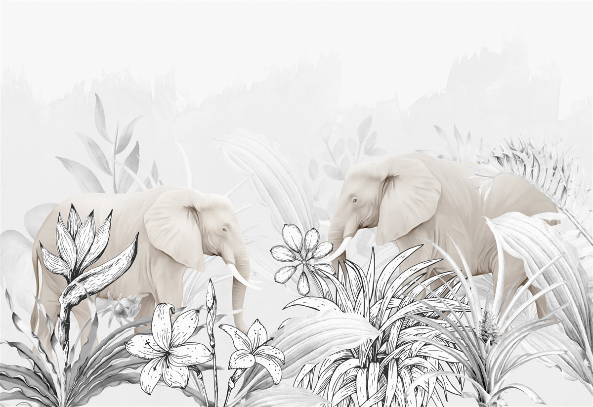 Фотошпалери яскраві слони