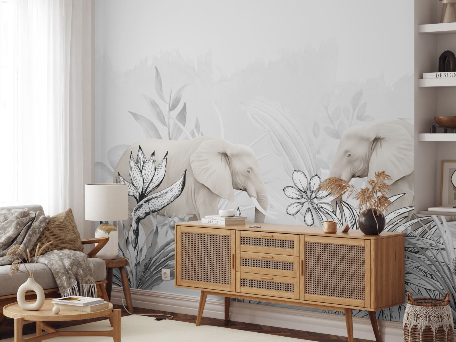 Фотошпалери яскраві слони