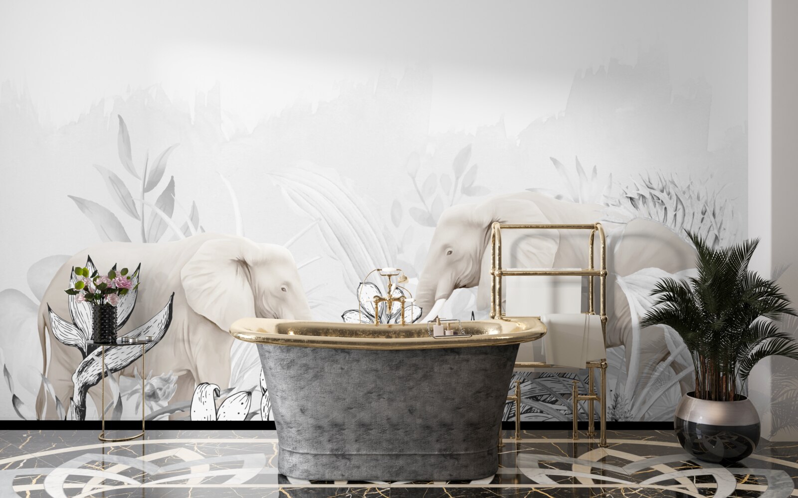 Фотошпалери яскраві слони