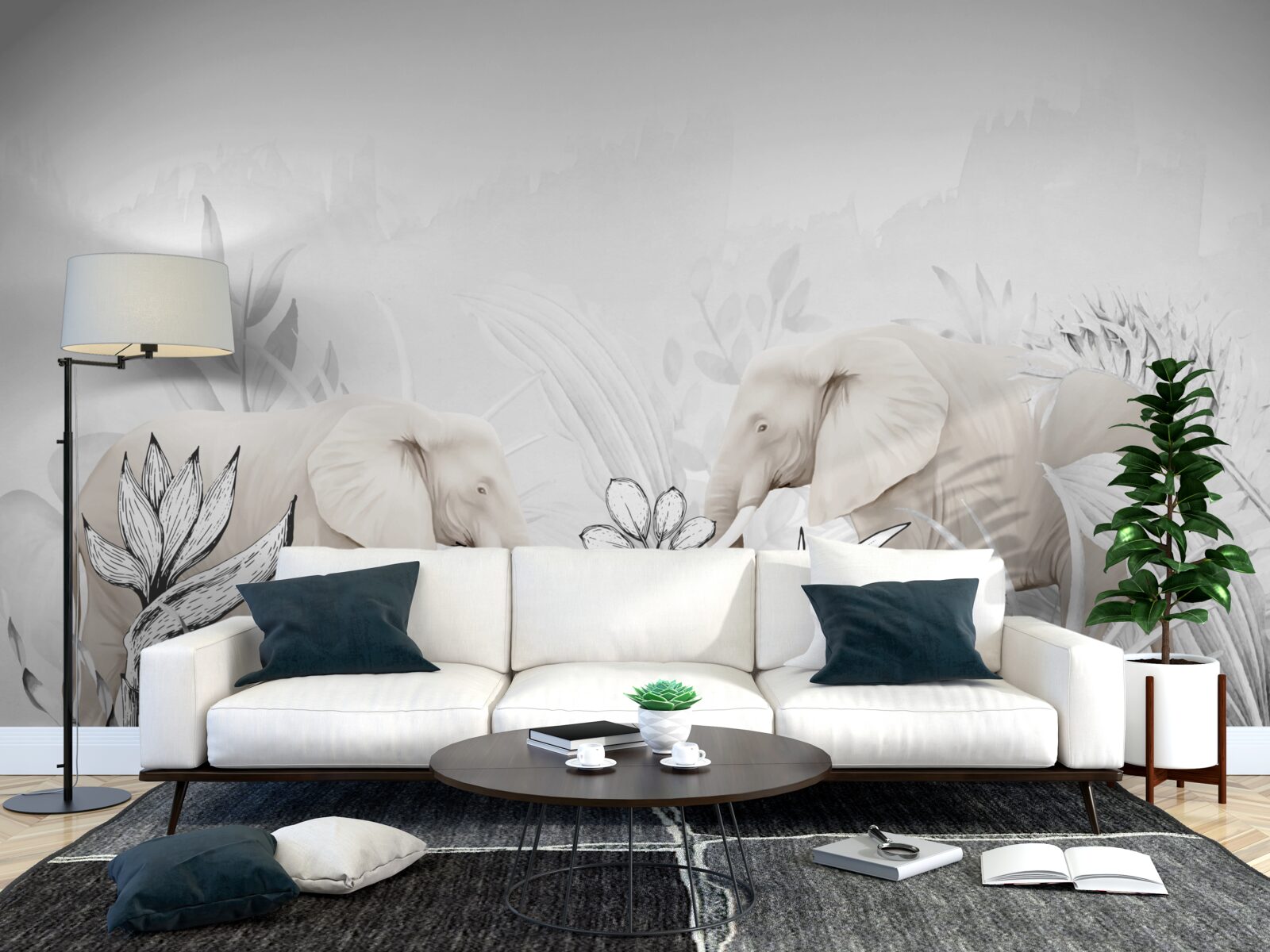 Фотошпалери яскраві слони