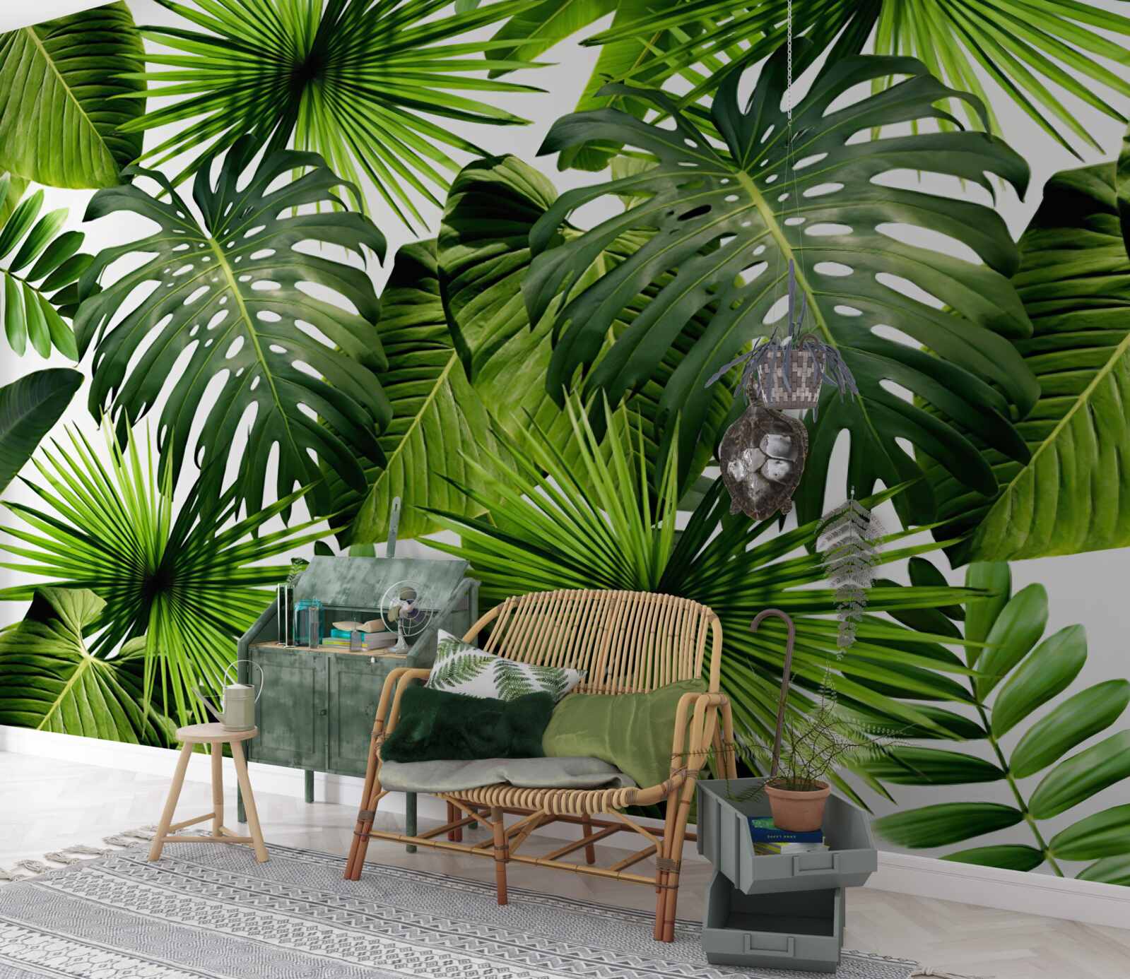 Фотошпалери Стіна, зелений лист