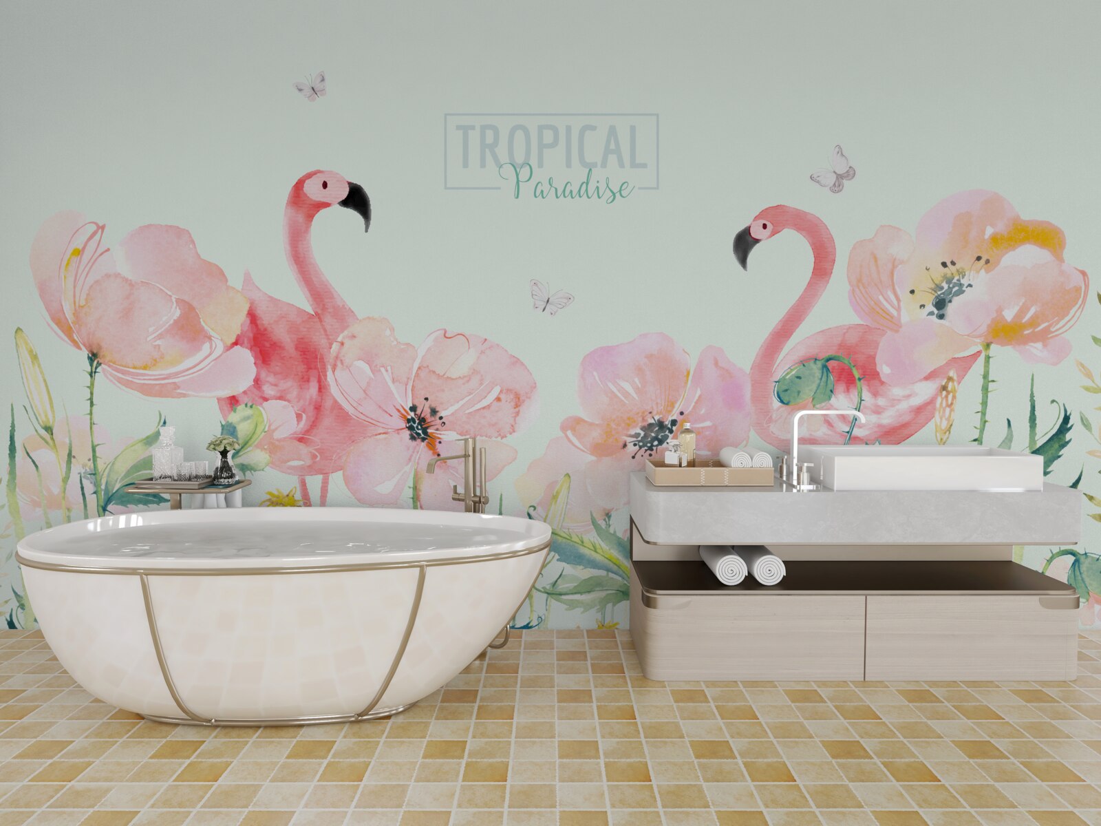 Фотошпалери Фламінго - це вид птахів, які вміють плавати