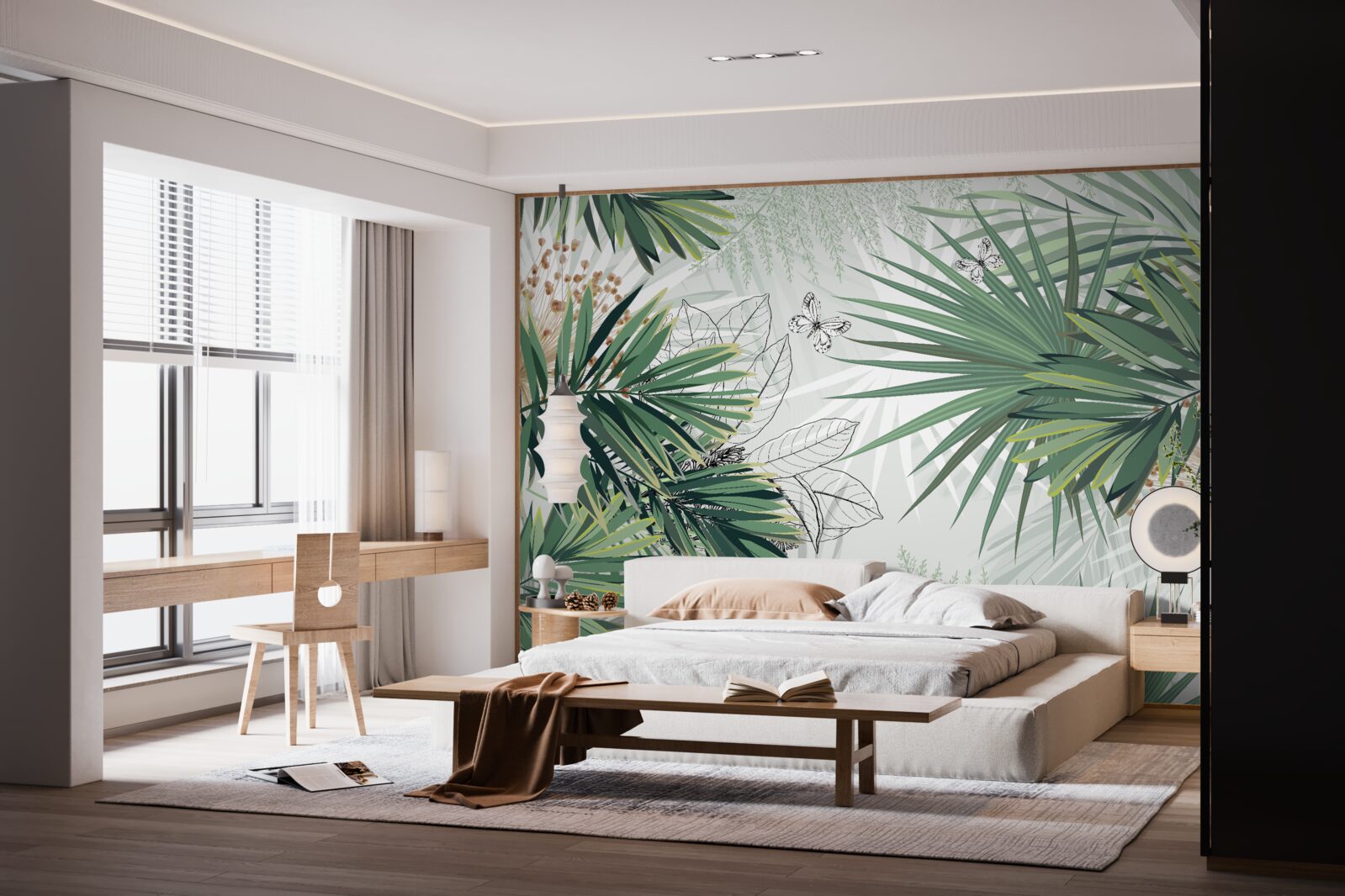 Фотошпалери коридор, дерево та вітальня